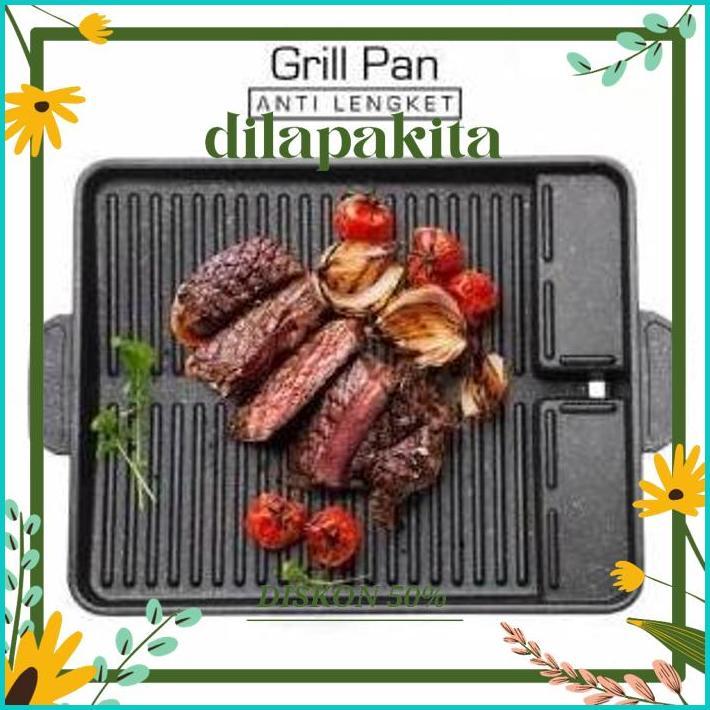 LI34 Alat Panggang Barbeque Anti Lengket Alat Panggang Daging Ala Korea Panggangan Ayam Dan Ikan Pem