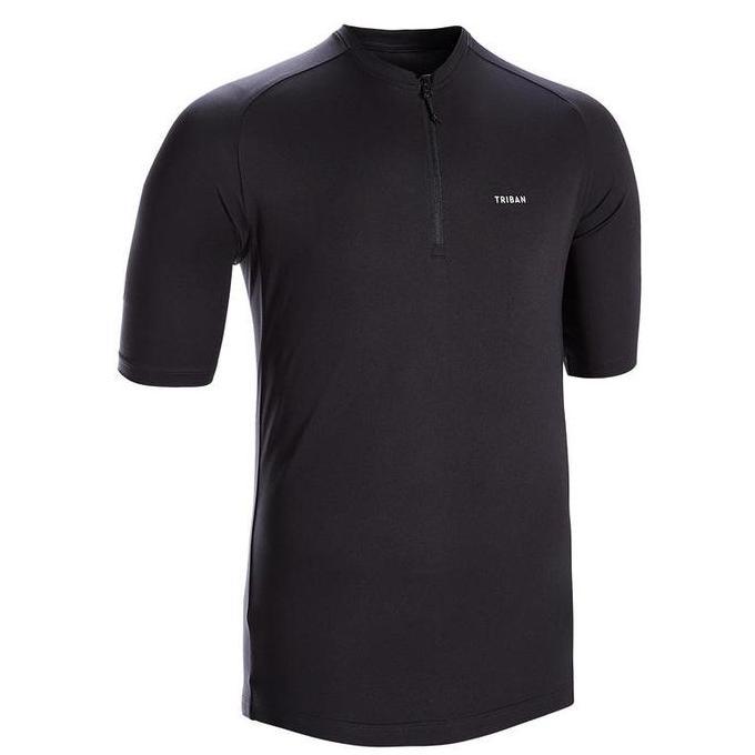 Decathlon Btwin Jersey Sepeda Essential Hitam - 8569821