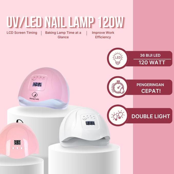 Rising Lady UV LED Nail Lamp 120Watt / Lampu UV Gel Nail Art 120Watt/54Watt / Lampu Pengering Kutek 