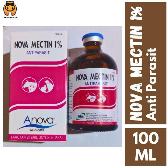 Ready stock Anova Nova Mectin 100ml - Ivermectin 1% Anti Ektoparasit & Endoparasit - Obat Hewan Inje
