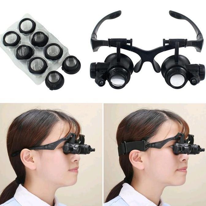 kacamata reparasi jam tangan elektronik magnifier glasses multifungsi kaca pembesar loupe lup kacama