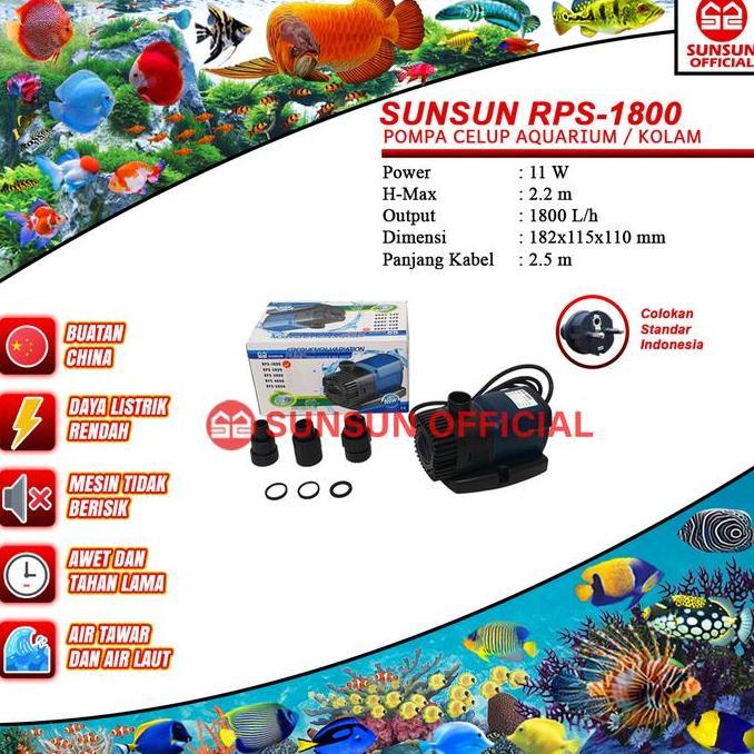 TERBARU - SUNSUN RPS 1800/2800/3800/4800/5800 Series Pompa Celup Kolam Aquarium