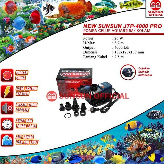 TERMURAH - NEW SUNSUN PRO JTP 4000/5000/6000 Pompa Celup Kolam Aquarium