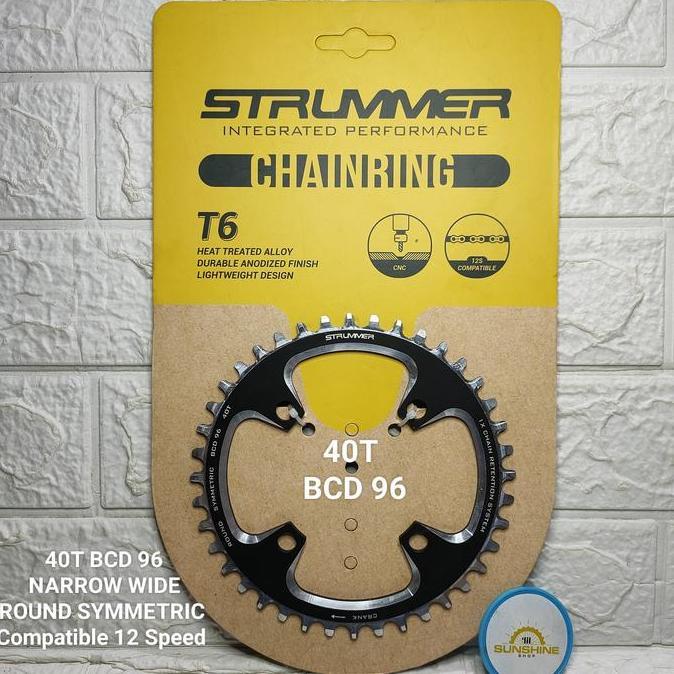 Chainring Crank STRUMMER 40T 42T BCD 96 ROUND CNC Sepeda MTB Roadbike