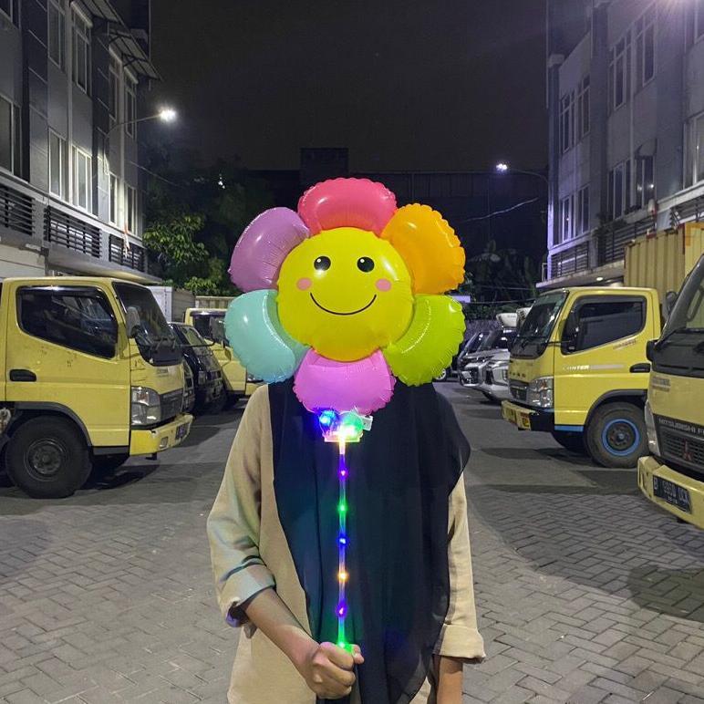 Balon Matahari Sunflower + Stick Cup Grosir Murah Ready