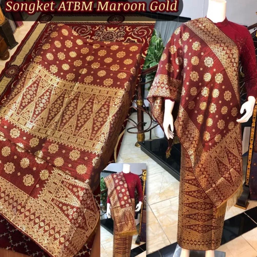Songket ATBM || Songket Tenun Mesin Palembang Cantik dan Manis || rok songket ATBM set selendang