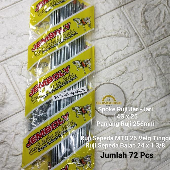 Spoke Ruji Jari 256 mm Jemboly 14G x 25 Velg Rims Sepeda 26 MTB Federal Double Wall Dan Roadbike Fix