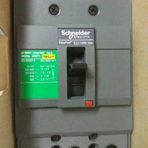 BEBAS ONGKIR - MCCB NFB Breaker Schneider EZC100N 60A/75A/80A/100A EasyPact