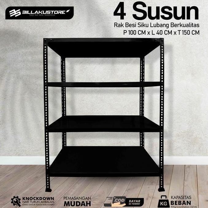 Terlaris Rak Besi Siku Lubang 4 Susun
