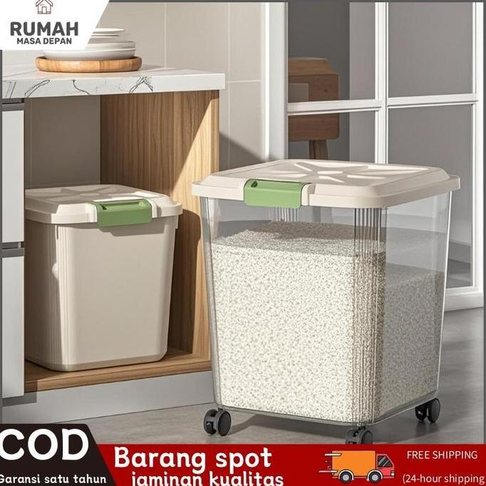 dispenser beras estetik rice box 25kg tempat beras 5 kg aesthetic  tempat beras aesthetic storage te
