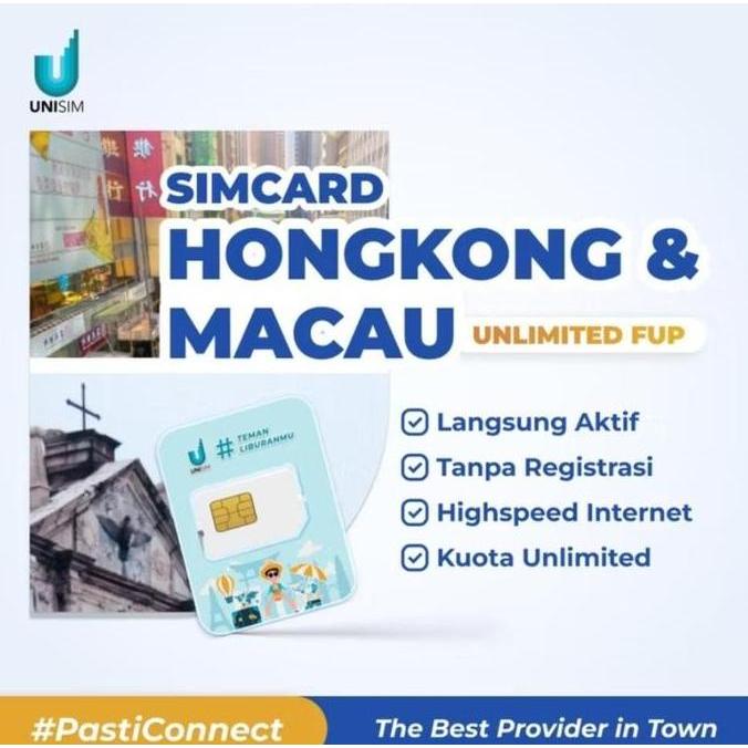 Unisim Travel Simcard Hong Kong & Macau Unlimited With Fup & True Unlimited ||  Langsung Aktif Tanpa