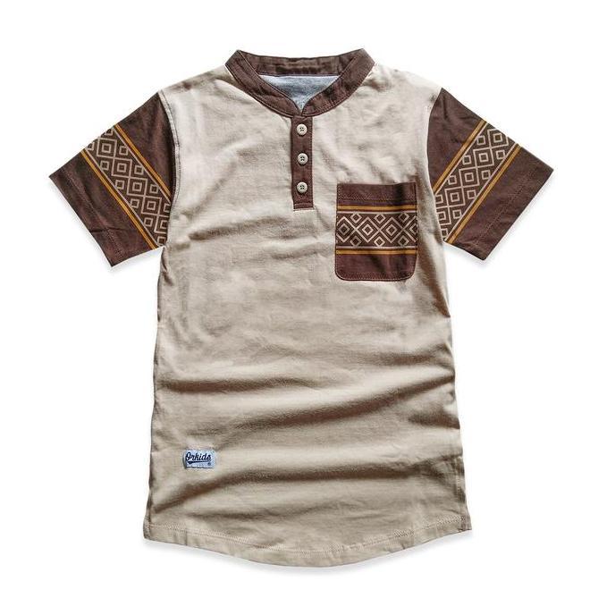 Kaos Kurta Anak Laki Laki Kerah Shanghai Baju koko Anak Fazza Cream Terlaris