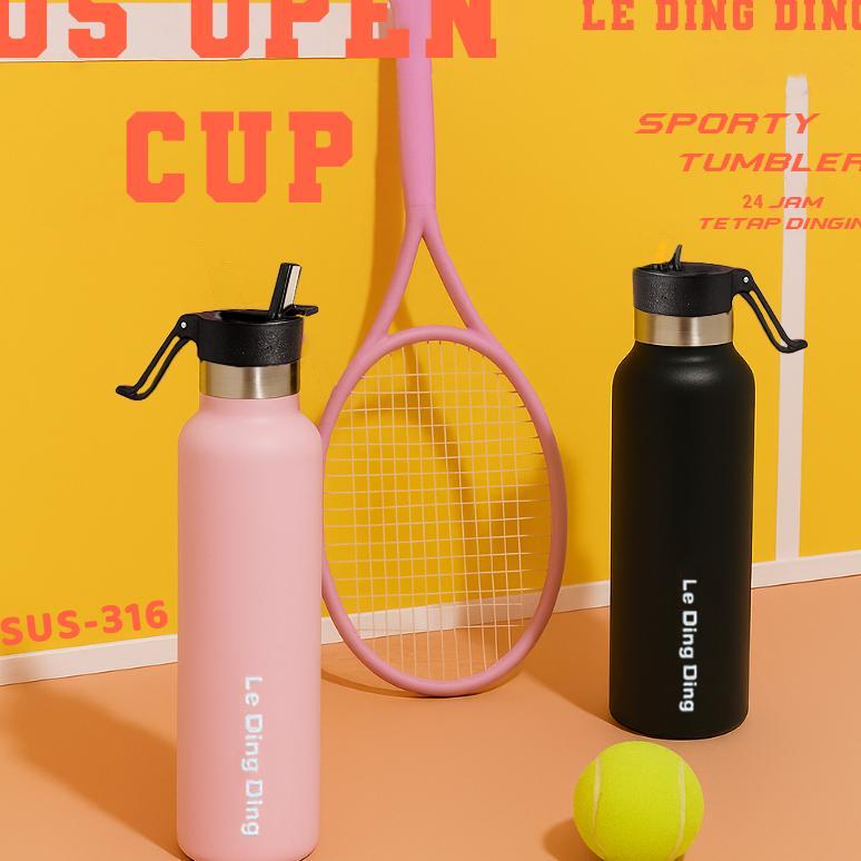 LDD-Botol Minum Sedotan Tumbler Stainless 1 Liter Sport Termos Air Panas Aesthetic Tahan Panas Dan D