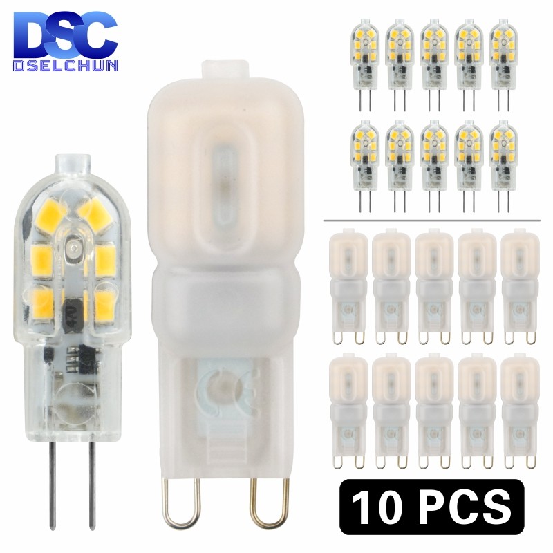 10PCS LED Bohlam 3W 5W G4 G9 Bohlam Lampu AC 220V DC 12V Lampu LED SMD2835 Lampu Lampu Ganti 20w 30w
