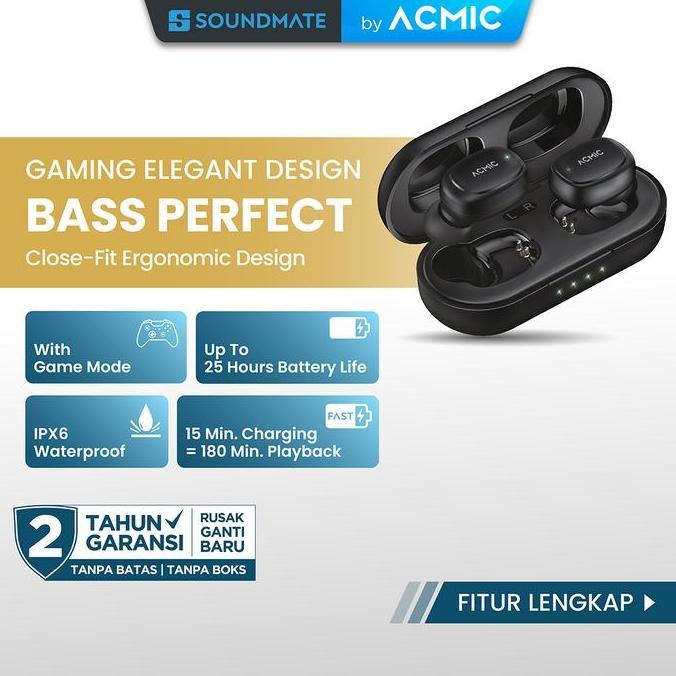 Acmic Zendio Mini Tws Extra Bass Gaming Headset Bluetooth Earphone