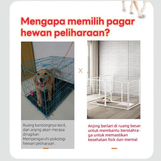 jhoncolection - kandang anjing besar diy besi pagar portable indoor outdoor