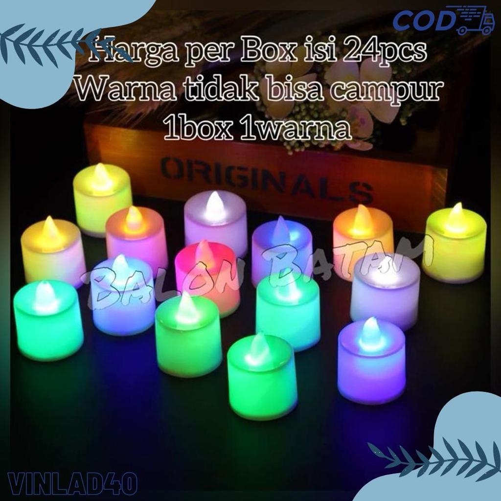 50% Off Grosir Isi 24Pcs Lilin Mini Led / Lilin Elektrik / Lampu Hias Natal