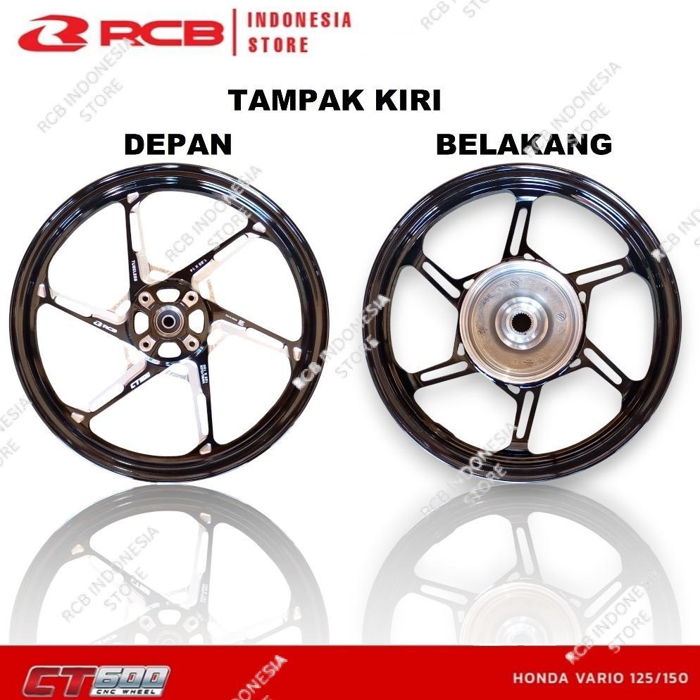 RCB Velg Racing Casting CNC CT600 CT 600 Ring 14 BeAT Karbu Fi Scoopy Spacy Vario 110 125 150 Hitam 