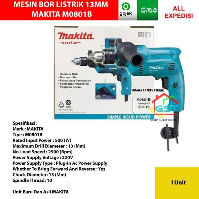 mesin bor listrik 13mm MAKITA m0801b