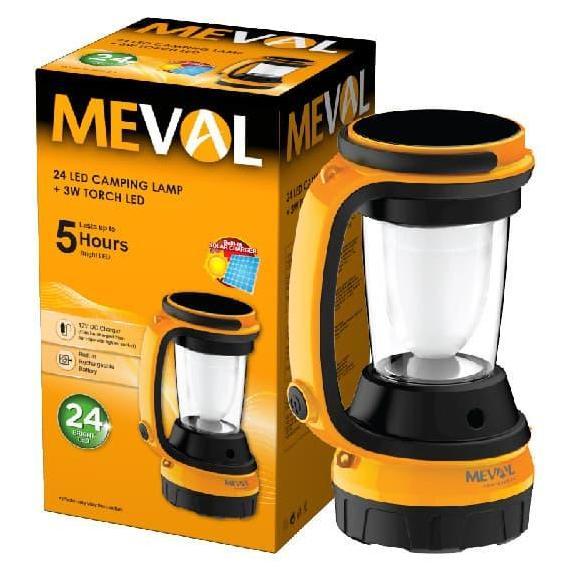 Terjangkau Meval 24 Led Camping Lamp + 3W Senter + Panel Surya - Putih