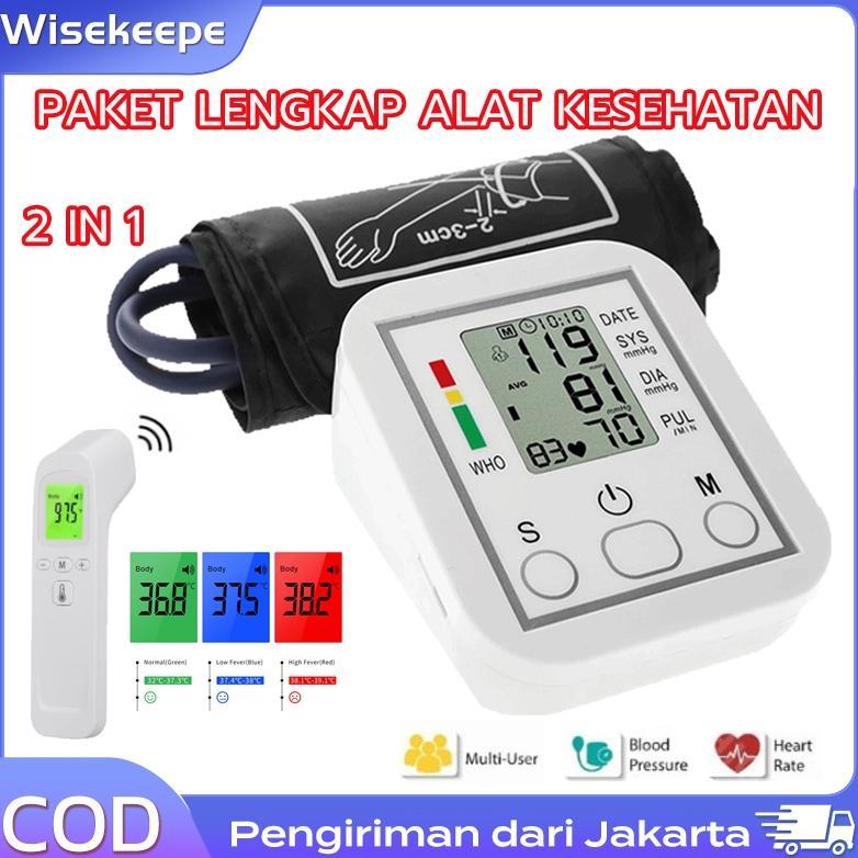 Paket Lengkap Alat Kesehatan 2 in 1 Tensimeter Tensimeter Digital Alat Cek Pengukur Tekanan Tensi Da