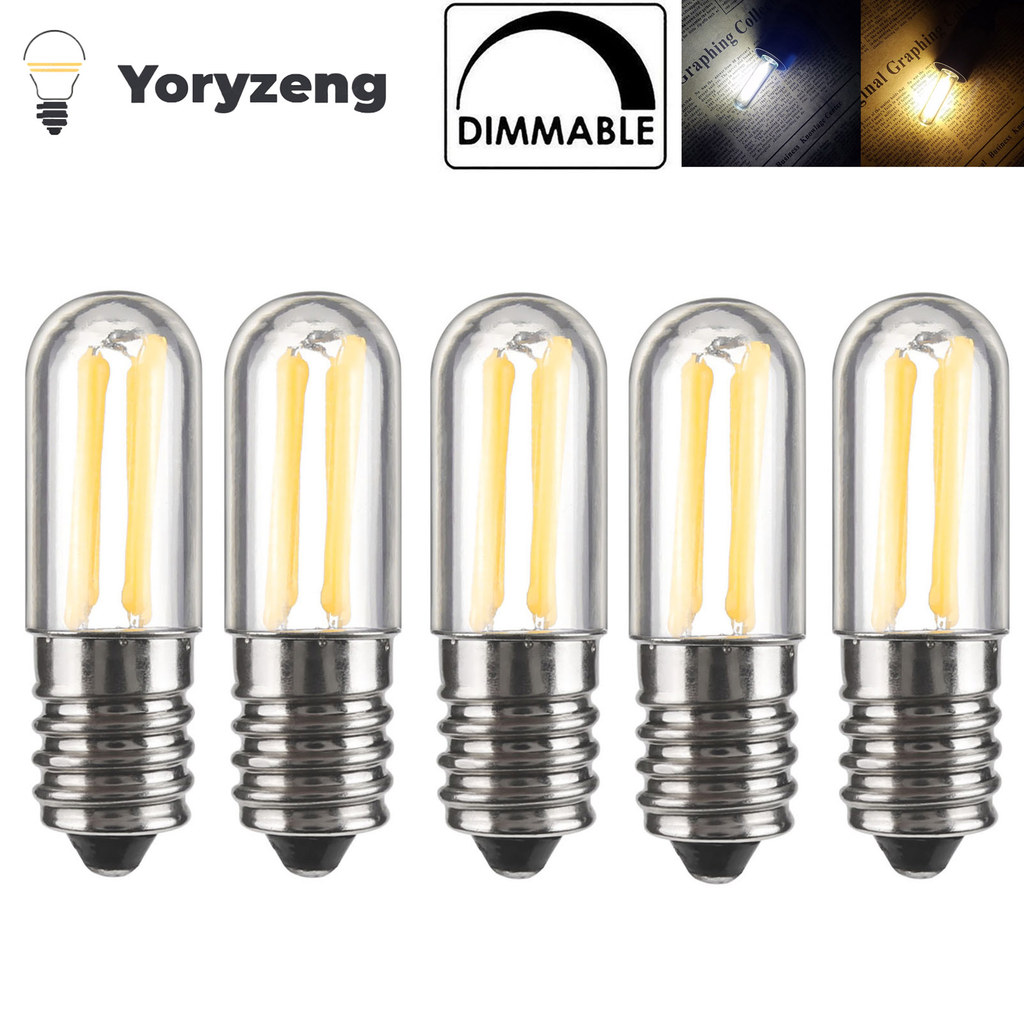 5 Pcs E12 E14 LED Bulb Dimmable 110V 220V Kulkas Light 4W Lamp Filament COB Lamp untuk Lampu Gantung