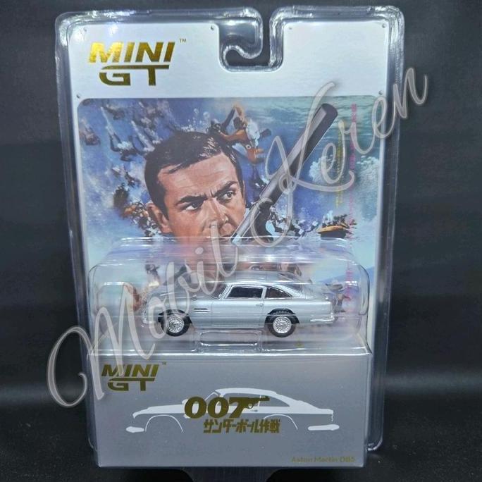 Diecast Mini GT 007 James Bond Thunderball Aston Martin Japanese Version silver ban karet