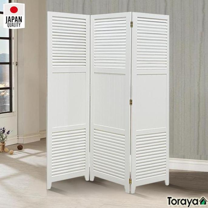 Toraya Partisi Kayu/ Penyekat Ruangan Lipat/ Louvre Screen 3P