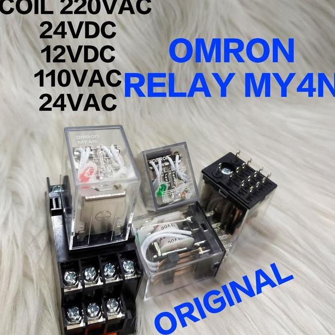 relay Omron my4n my4 12vdc 14 kaki 5 ampere set socket/relay Omron original TERBATAS
