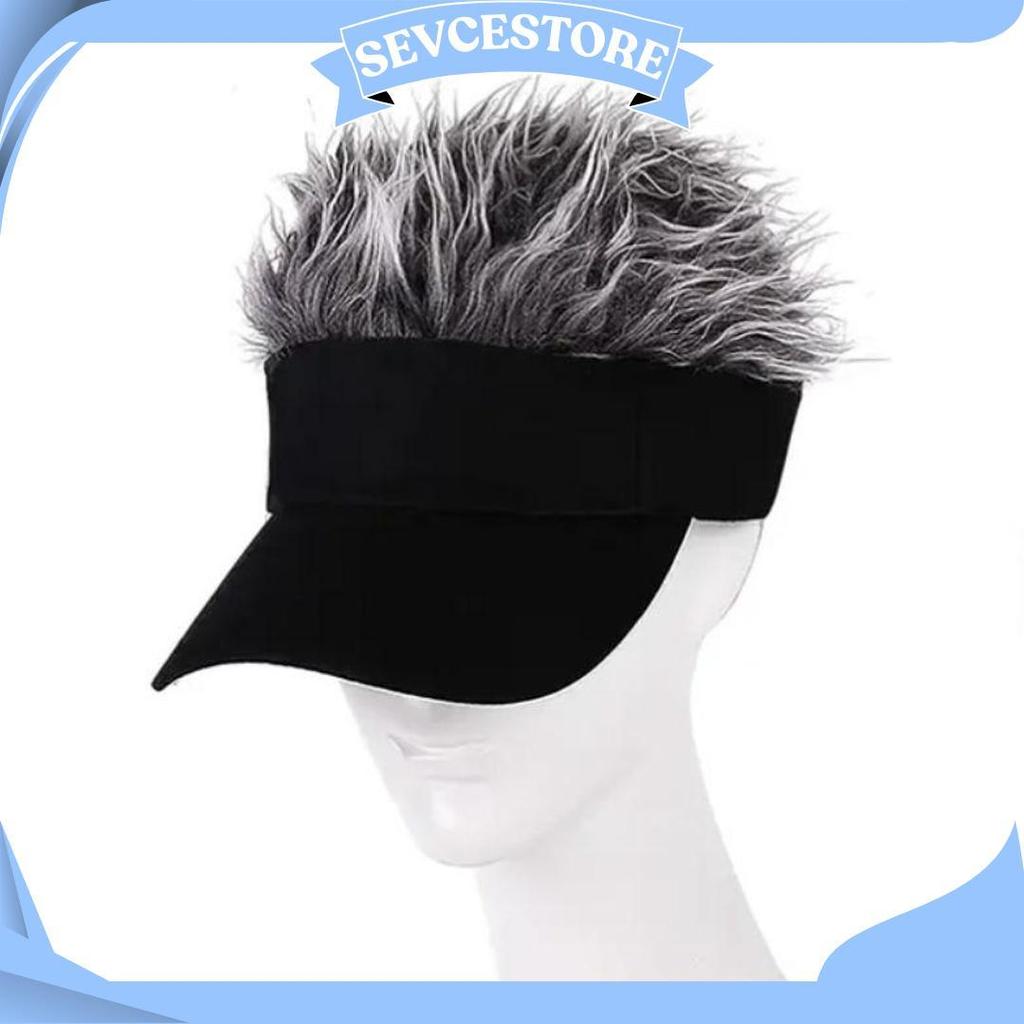 Topi Wig Model Rambut Pendek Pria Wanita Gaya Retro Hip-Hop Topi Wig Wibu Wig Korea Wig Rambut Bahan