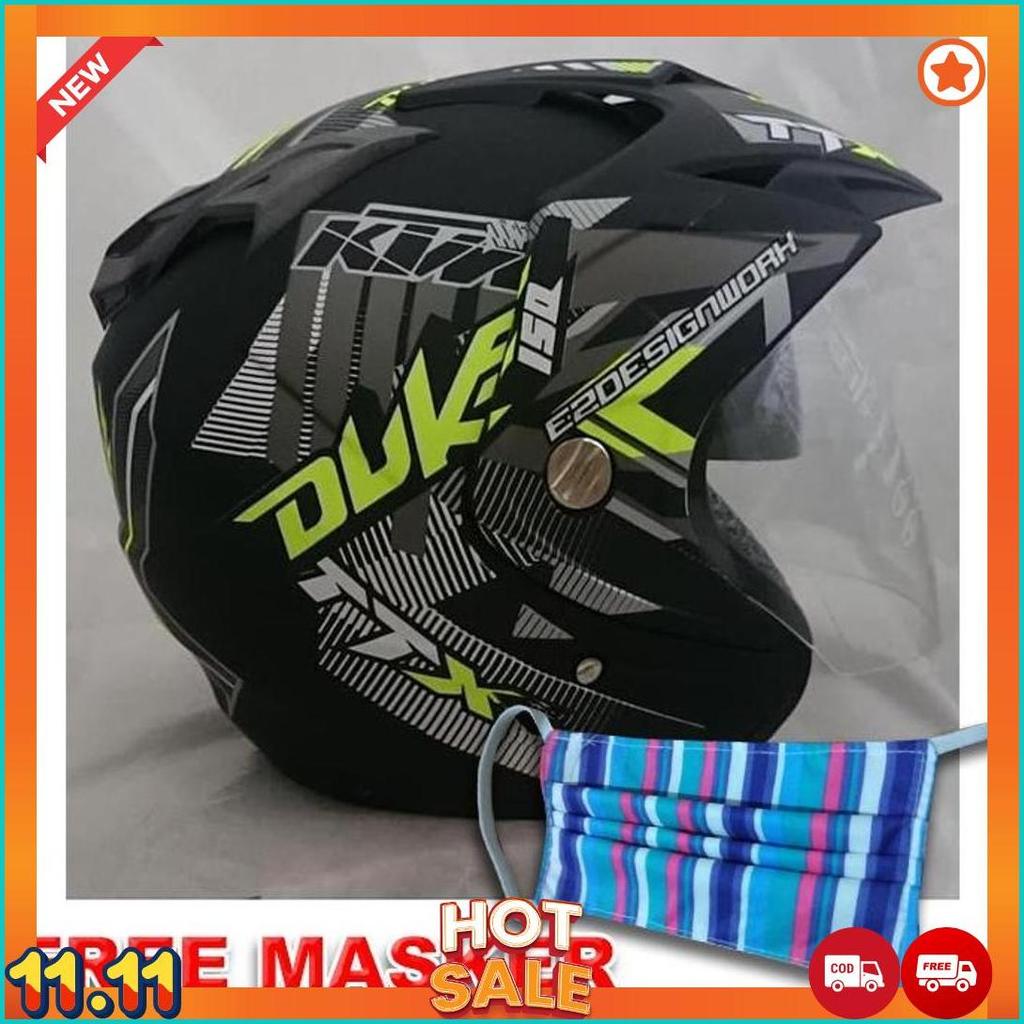 11.11 Helmet Double Visor Dua Kaca Helem Duke Doff  Helm Cod