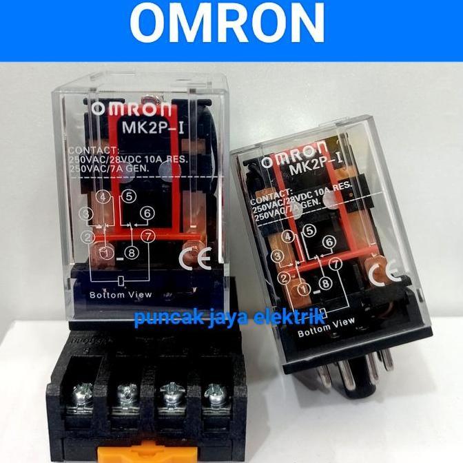 relay Omron mk2p/mk2p i 8kaki 220vac 10a set socket/relay Omron/relay mk2p MURAH