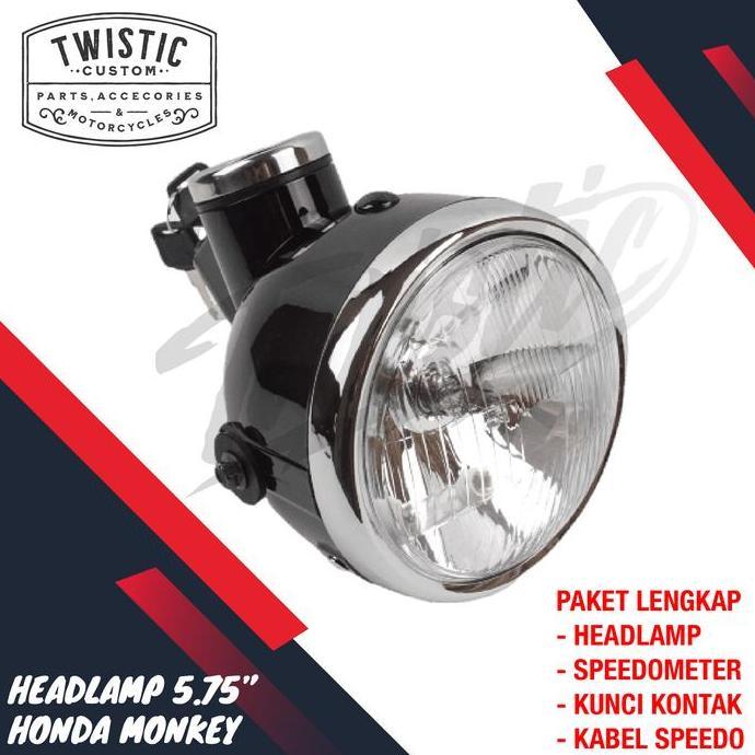 Headlamp Lampu Depan + Speedometer + Kontak Motor Honda Monkey Gorilla HEMAT