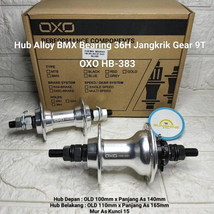 Promo Hub Freehub Bearing 36H Oxo Hb383 Alloy Single 1 Speed Gir Freewheel 9T Sepeda Bmx 20 Cod