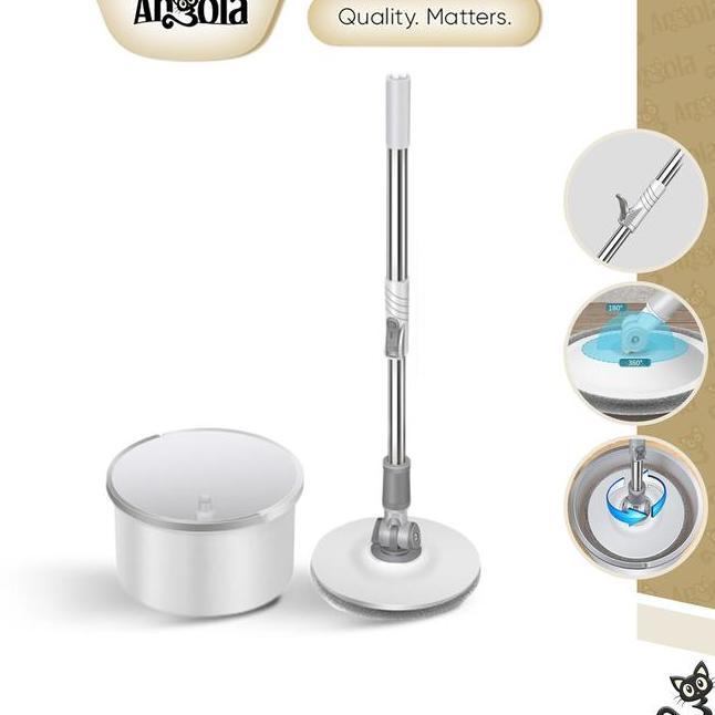 Tp Angola Spin Mop D23 Alat Pel Lantai Otomatis Tanpa Peras