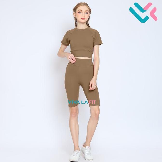 NEW VIVA LA FIT AMBER SET - SETELAN BAJU DAN CELANA LEGGING OLAHRAGA HIGH WAIST WANITA / SETELAN BAJ