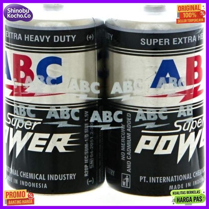 Baterai Battery Abc Hitam Besar Ukuran Size D Super Power 2 Pcs