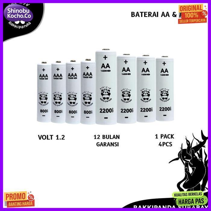 Baterai Rakkipanda Cas Isi Ulang Aa / Aaa 1.2V Rechargeable Ni-Mh
