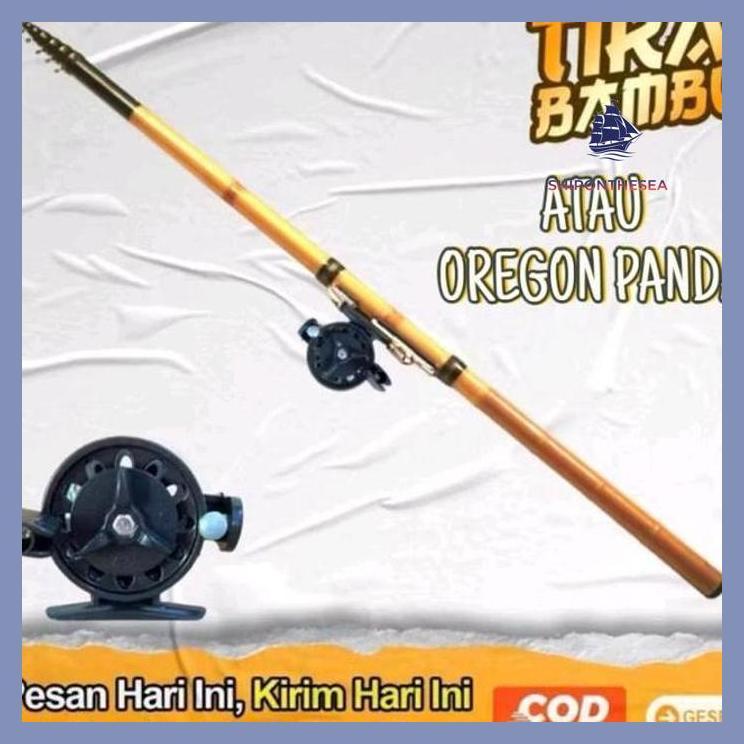 (PANCING) SET JORAN TEGEK TANGKAI PANCING OREGON PANDA RUAS PANJANG FIBER GOOD QUALITY