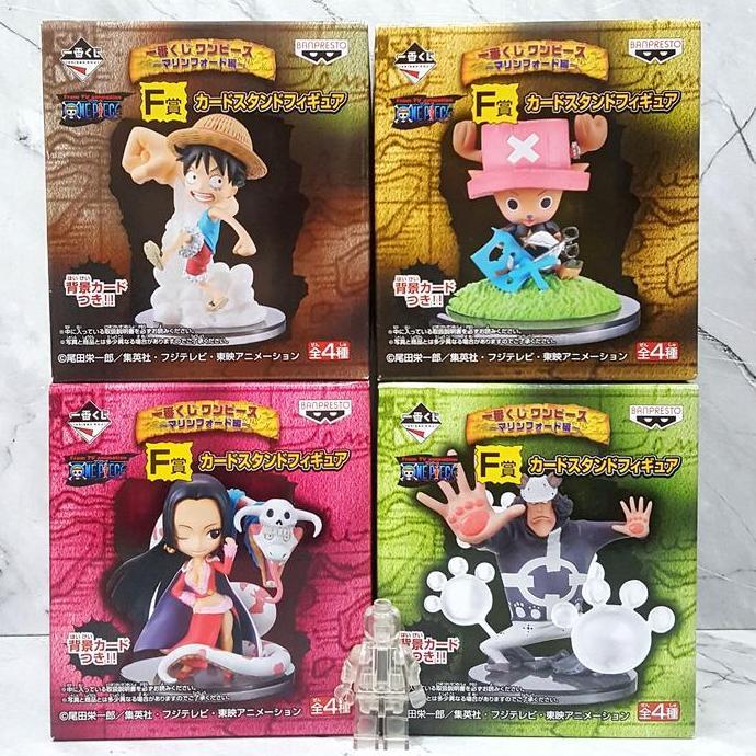 ONE PIECE Kuji Marineford  [F] Card Stand Figure Monkey. D. Luffy TonyTony Chopper Boa Hancock Barth