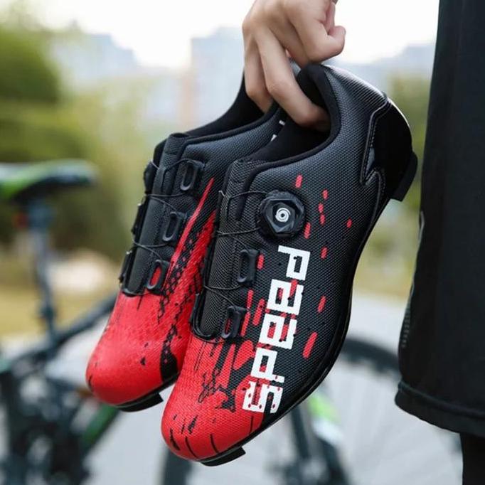 Speed Sepatu Non Cleat Sepatu Gowes Non Cleat Black-Red