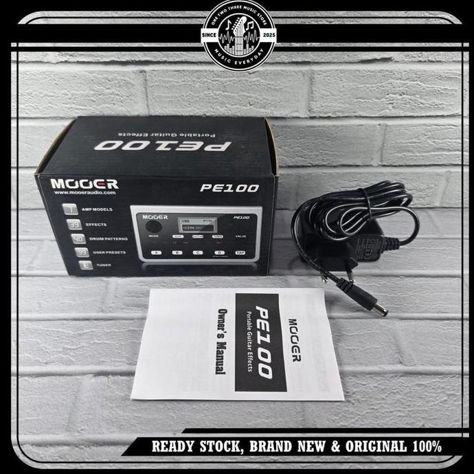 Efek Gitar Mooer Pe100 Multi Effects Processors Pedal Guitar Pe-100 39 Effects Drum Metronome Tap Te