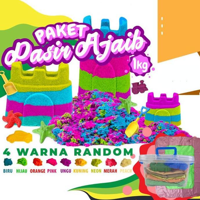 New- Paket Pasir Ajaib 1KG/ Mainan Anak Edukasi Pasir Ajaib Paket Lengkap