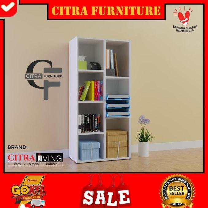 NEW LEMARI RAK BUKU SERBAGUNA | LOKER DOKUMEN KANTOR KAYU |7 RAK ORI