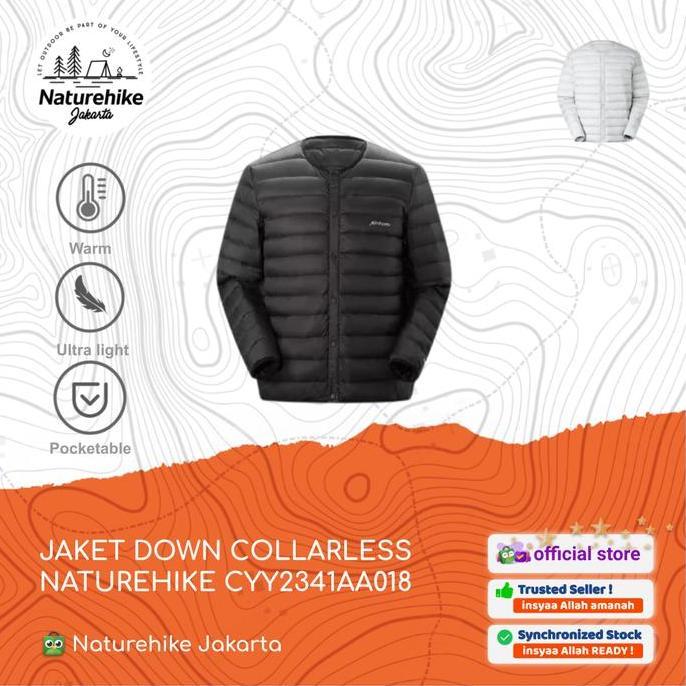 NEW JAKET DOWN BULU ANGSA COLLARLESS CAMPING NATUREHIKE CYY2341AA018 ORI
