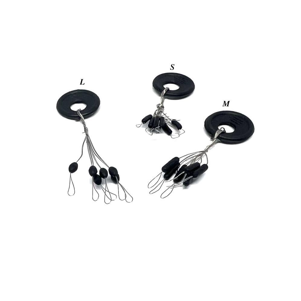 Bhadrika - Stopper Pancing Perbungkus Isi 10  Warna Hitam Ukuran Kecil Sedang Besar - Promo