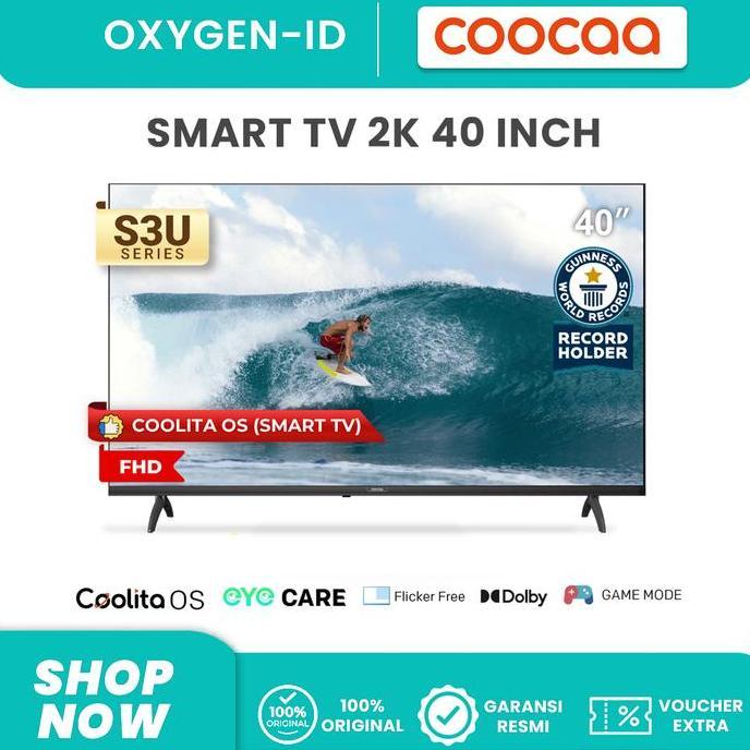Terlaris Tv Coocaa 40 Inch Smart Tv Android Tv 40S3U Garansi Resmi