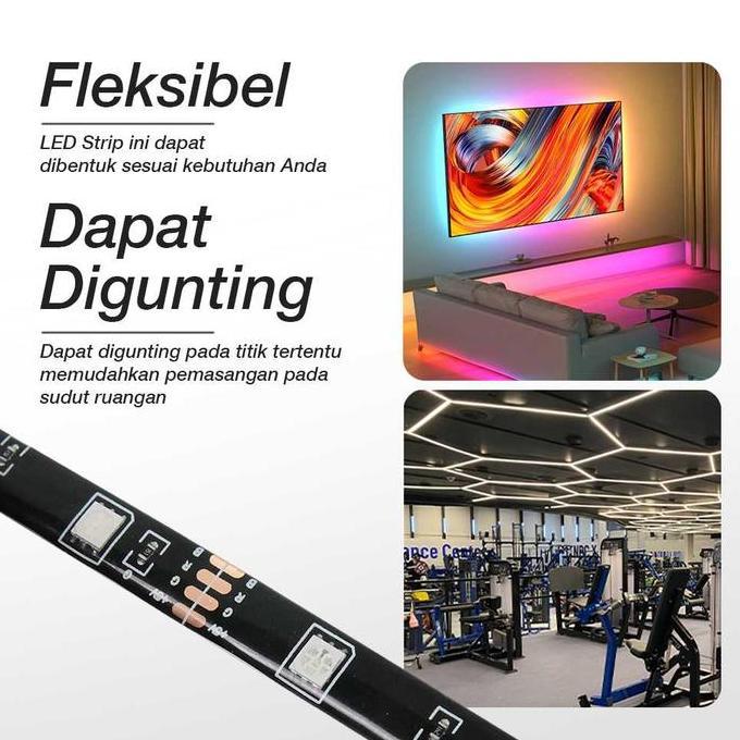 Lampu Led Strip Flexible 5050 Rgb Ip67 With Usb Controller