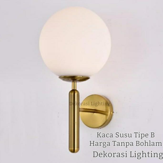 Lampu Dinding Gold Kaca Modern Minimalis