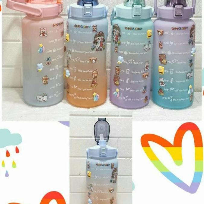 Botol air minum keren viral Tik Tok 2000 ml.
